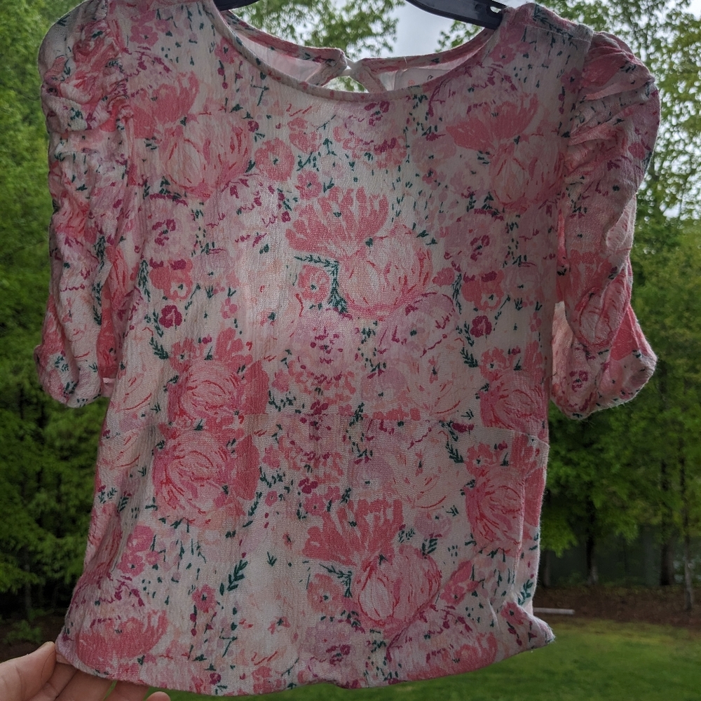 Sweet Honey Starburst Pink Smocked Top 8 Pink Green